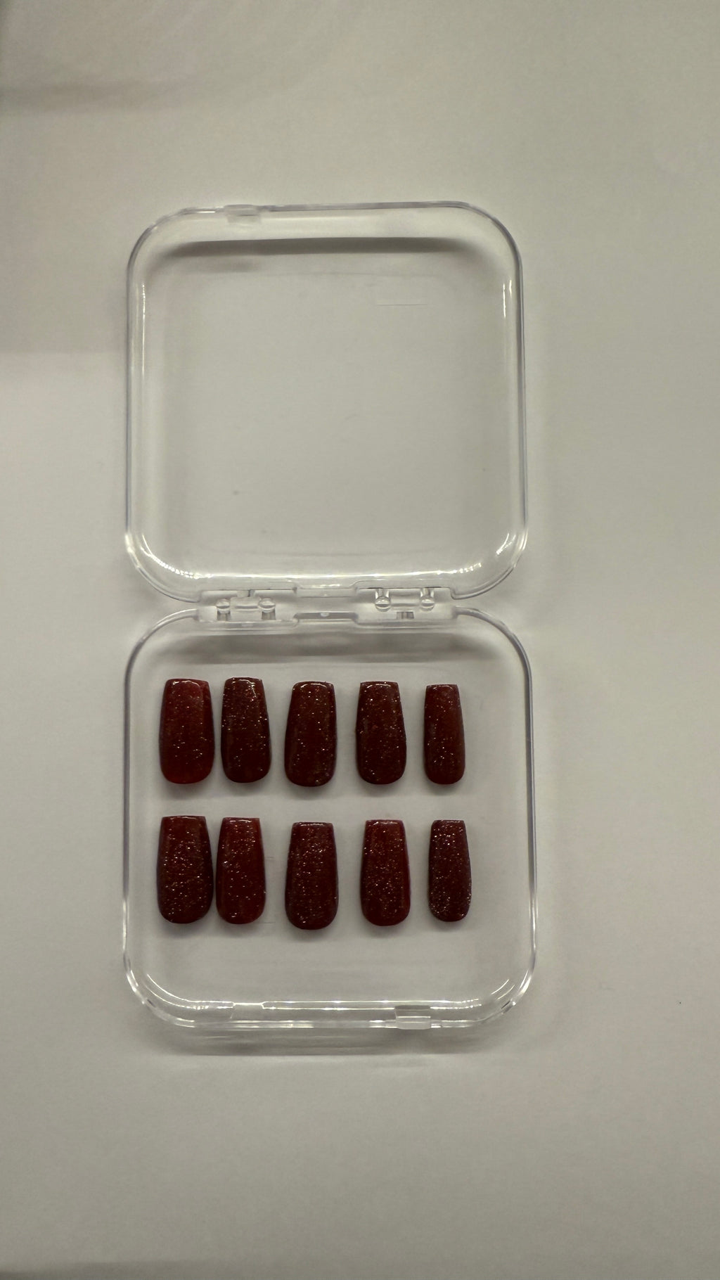 Press on nails bordeaux paillettes