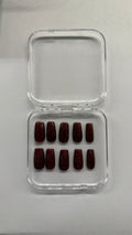 Press on nails bordeaux paillettes