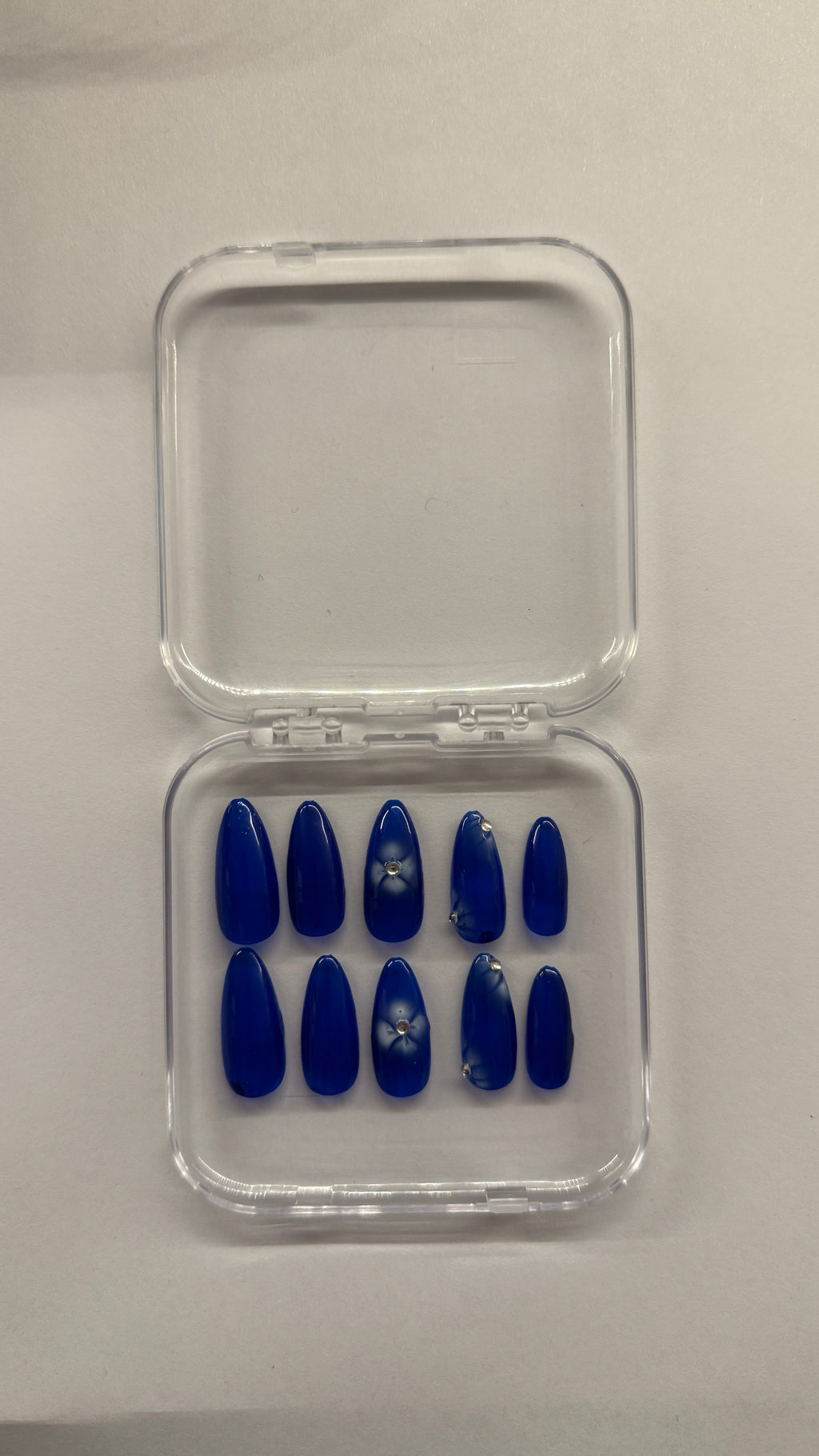 Press on nails bleu à fleur
