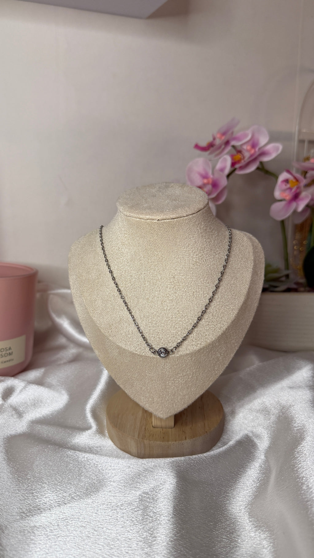 Collier Ambre argenté